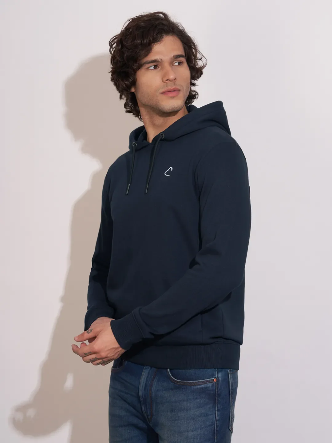 Navy Regular Fit Men's Hoodie by Being Human Clothing - Image 2