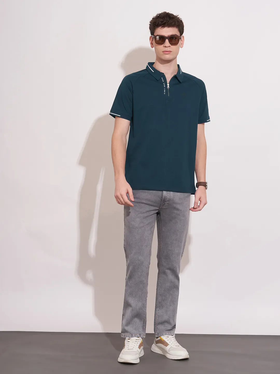 Blue Regular Fit Men's Polo T-Shirt by Being Human Clothing - Image 4