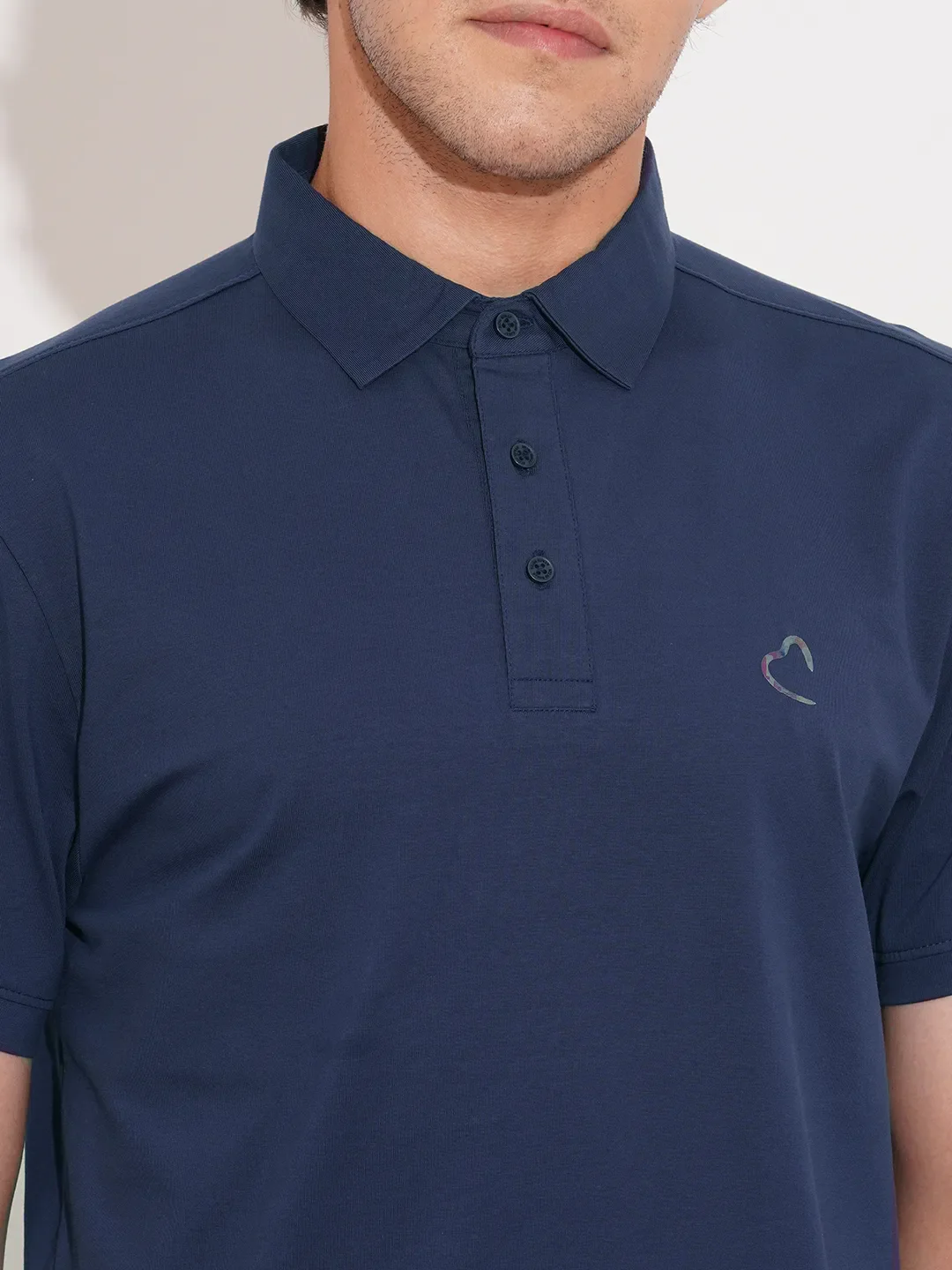 Navy Regular Fit Men's Polo T-Shirt by Being Human Clothing - Image 5