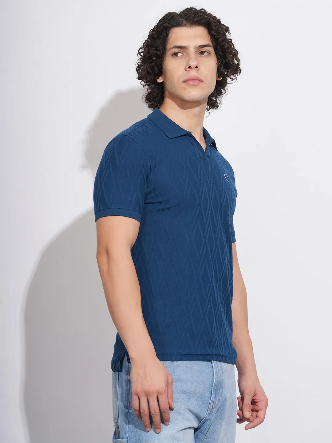 Navy Regular Fit Men's Polo T-Shirt by Being Human Clothing - Image 2