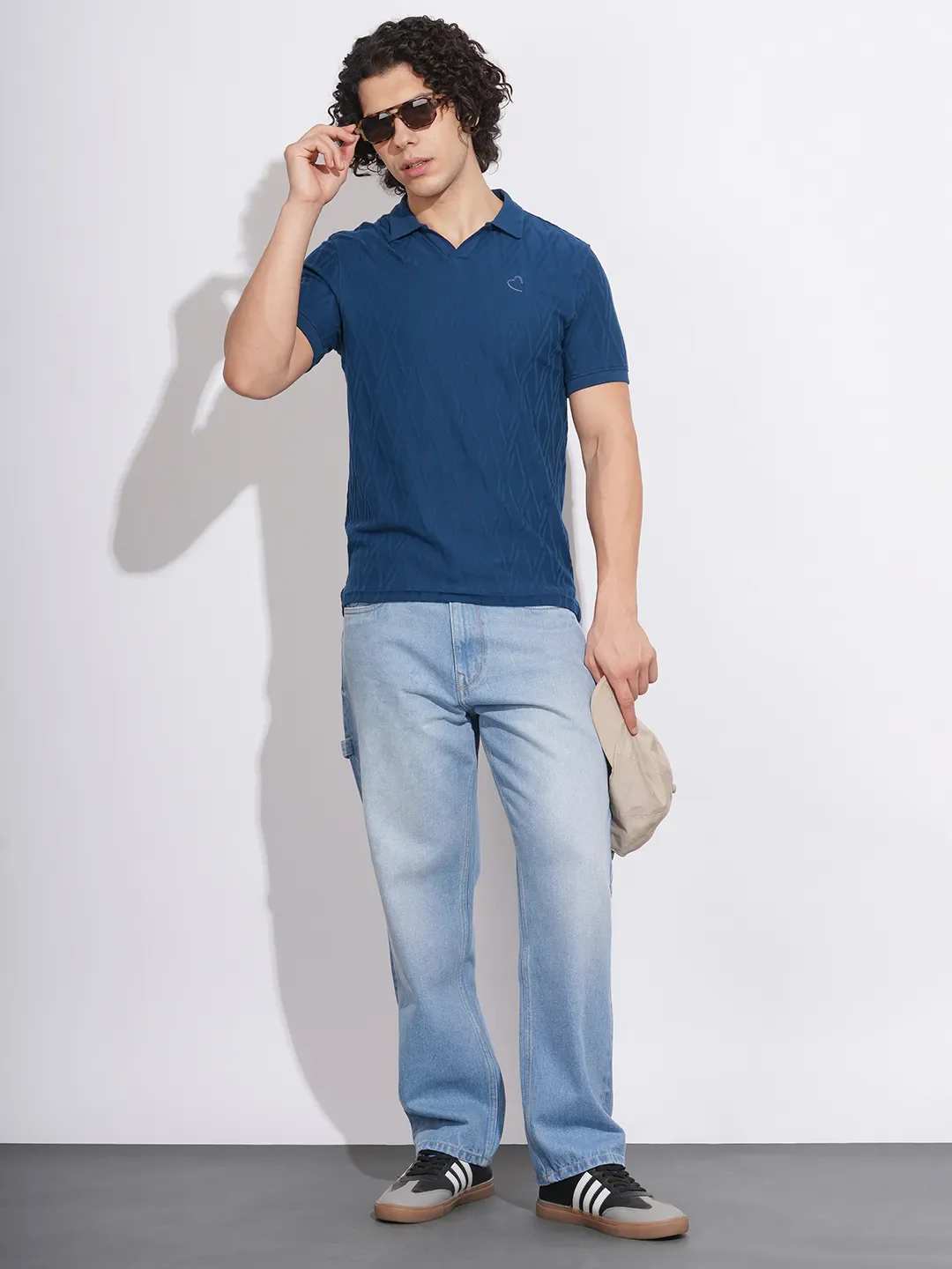 Navy Regular Fit Men's Polo T-Shirt by Being Human Clothing - Image 4