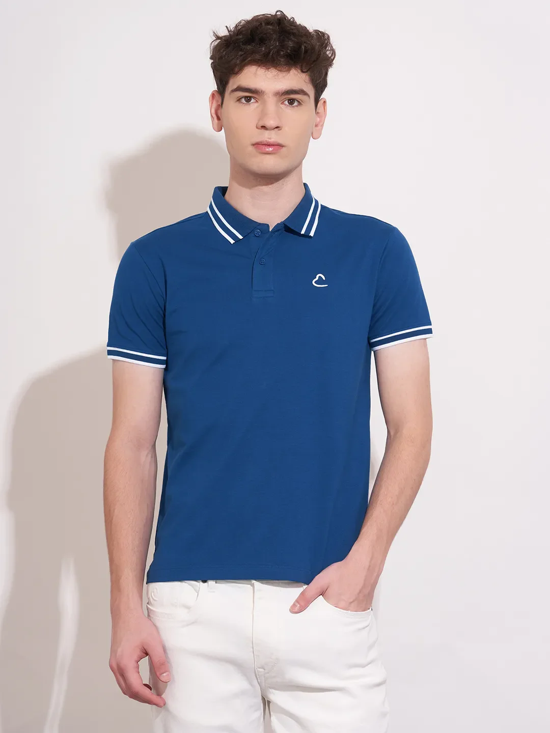 Navy Regular Fit Men's Polo T-Shirt by Being Human Clothing