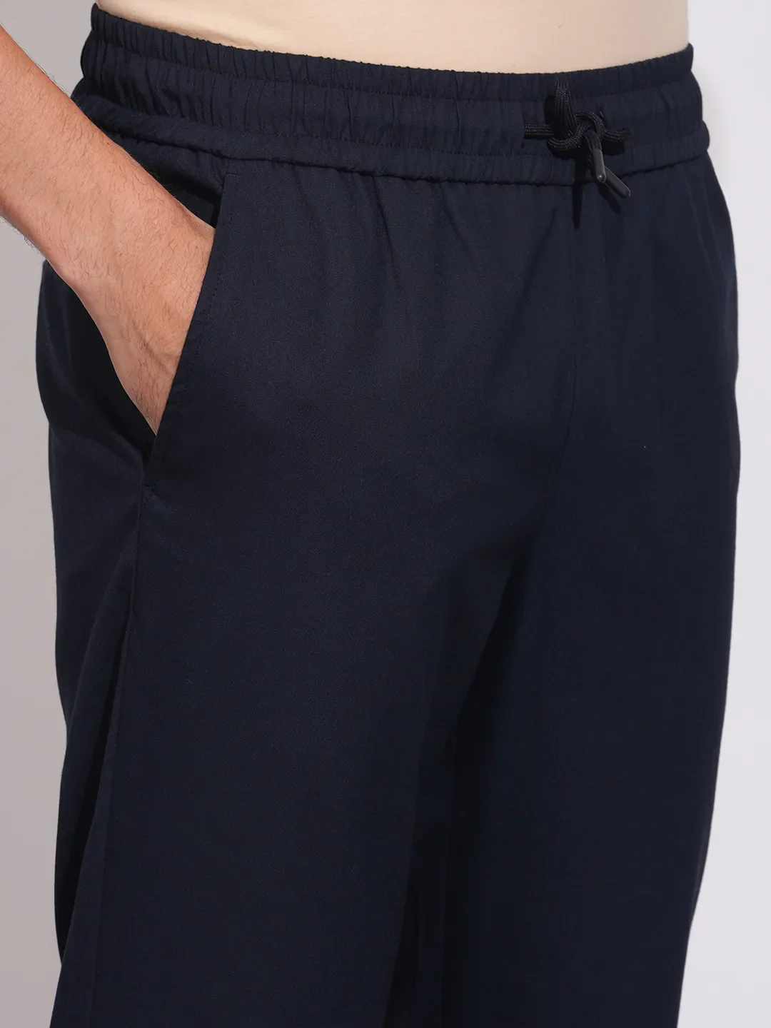 Navy Cropped Fit Chinos For Men By Being Human Clothing - Image 5