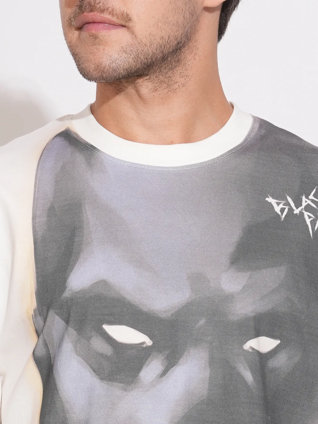Off White Easy Fit Round Neck Men's T-Shirt by Being Human Clothing - Image 5