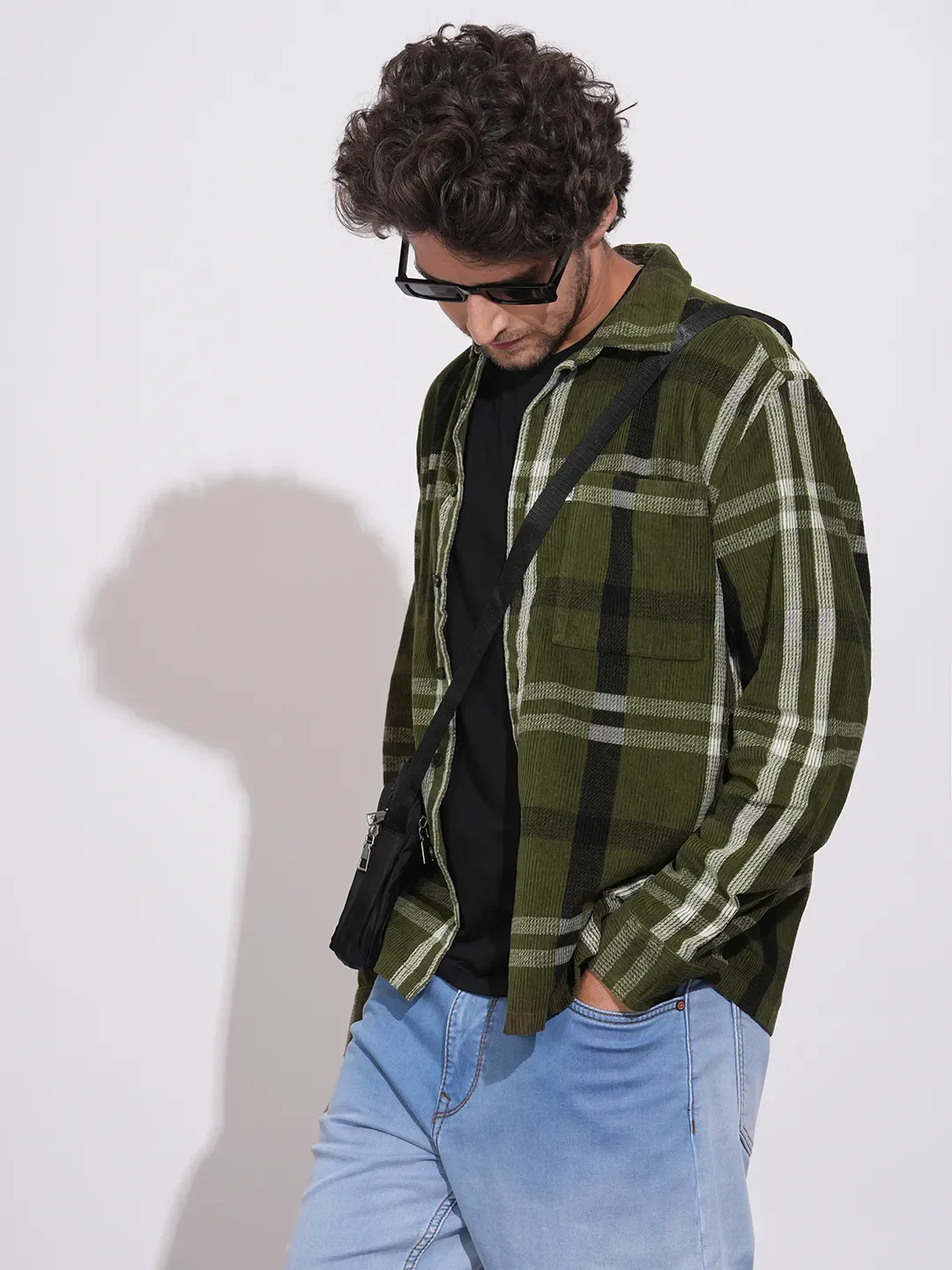 Olive Moderno Fit Regular Collar Men's Shirt by Being Human Clothing - Image 6