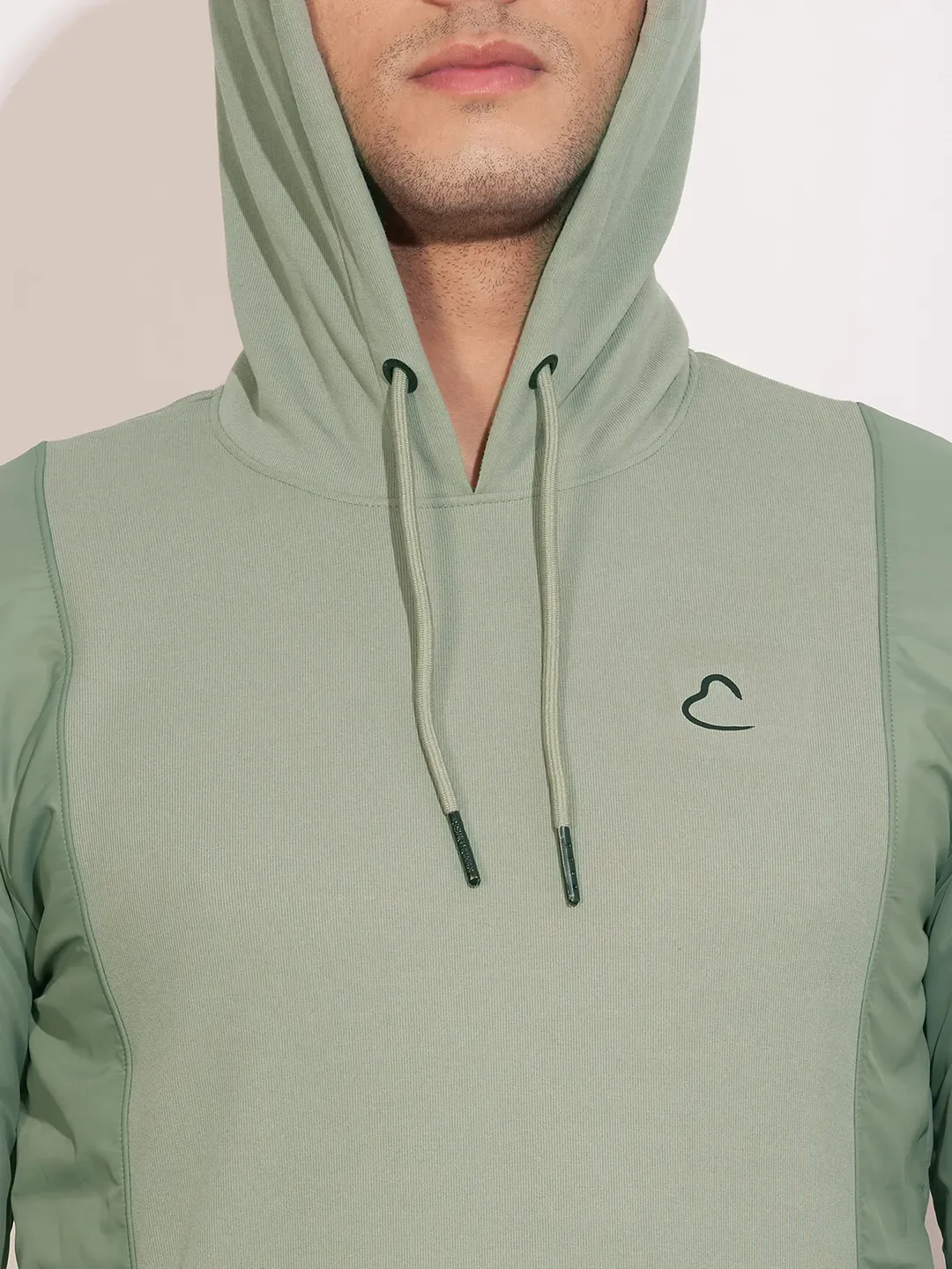 Olive Regular Fit  Long Sleeves Men's Hoodie by Being Human Clothing - Image 5