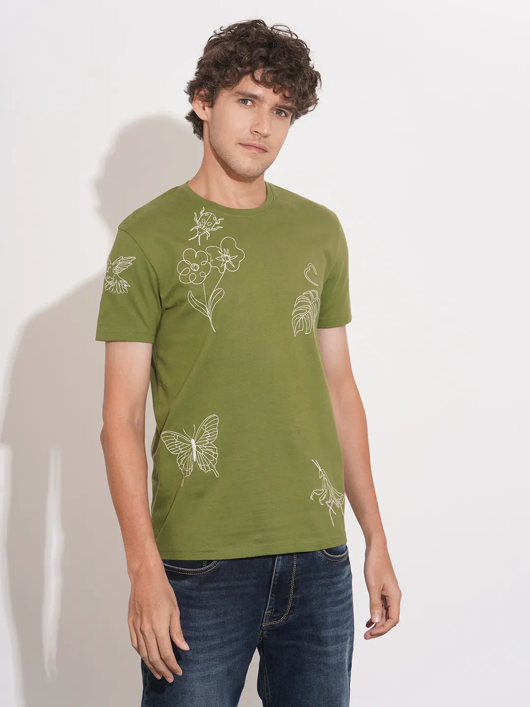 Blue Regular Fit Men's Short Sleeves T-Shirt by Being Human Clothing