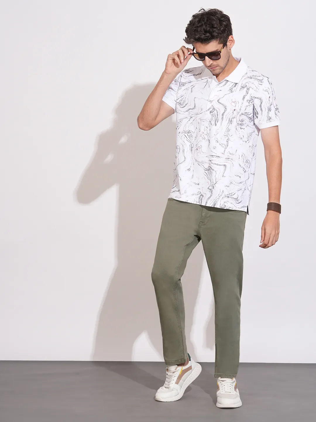 Olive Slim Fit Cotton Blend Men's Denims by Being Human Clothing - Image 4