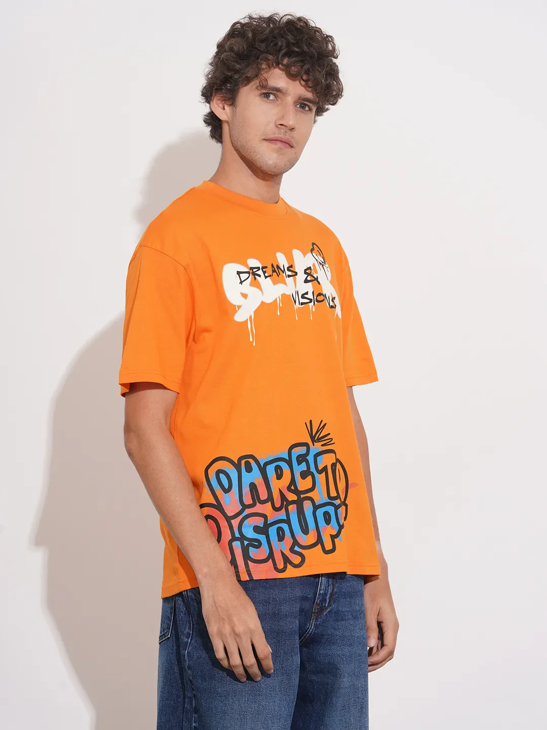 Orange Easy Fit Round Neck Men's T-Shirt by Being Human Clothing - Image 2