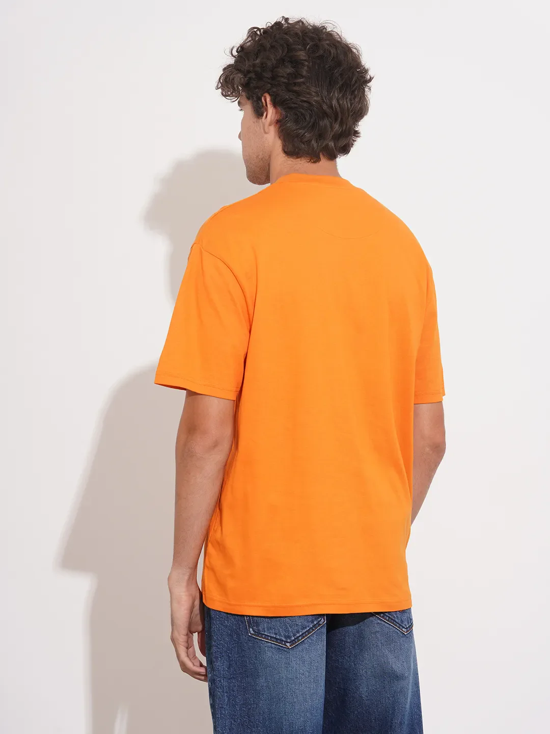 Orange Easy Fit Round Neck Men's T-Shirt by Being Human Clothing - Image 3