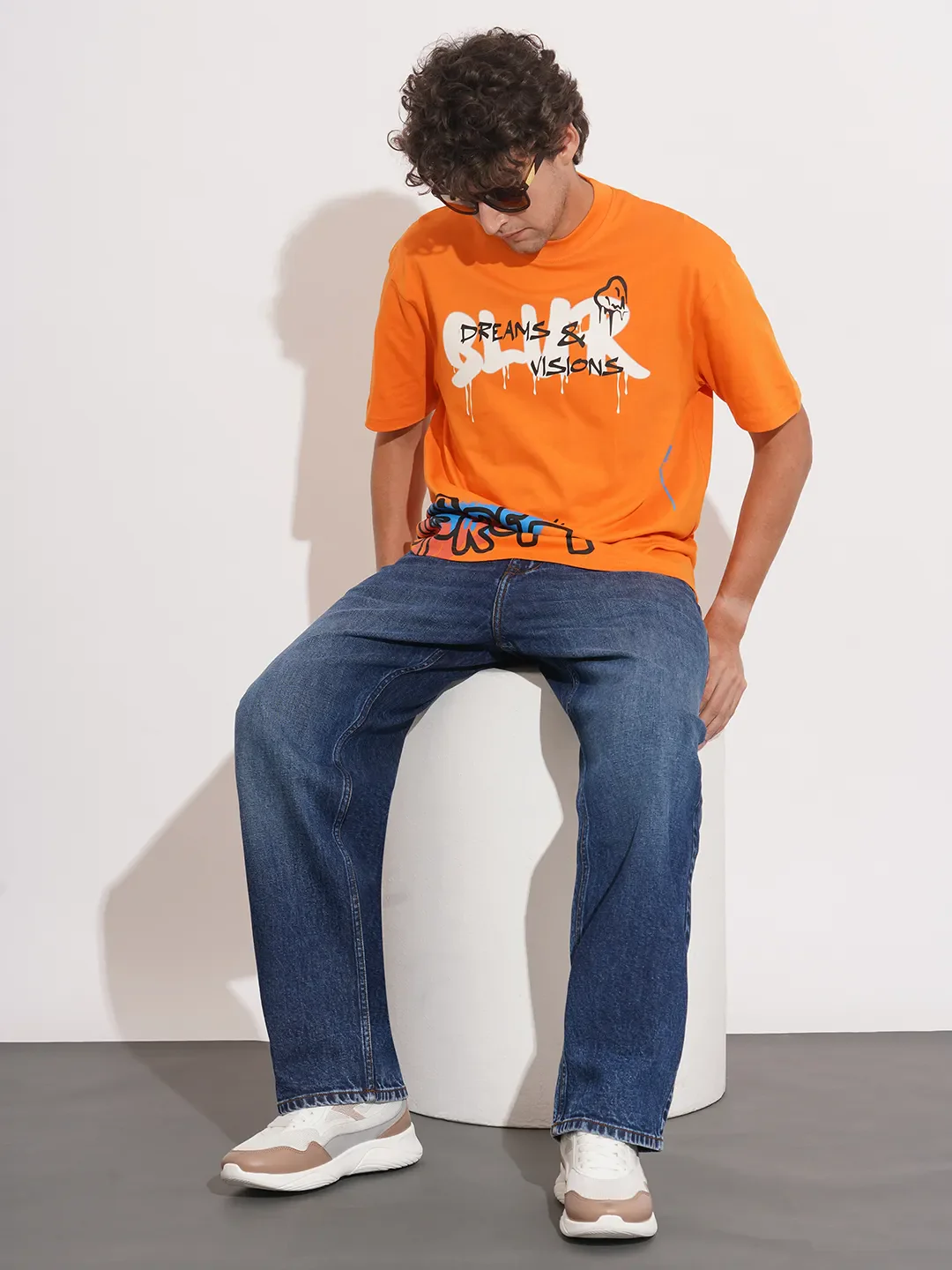 Orange Easy Fit Round Neck Men's T-Shirt by Being Human Clothing - Image 4