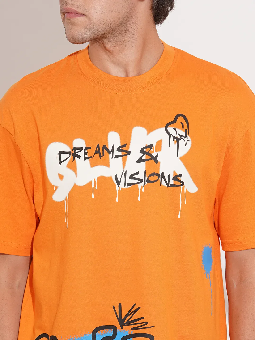 Orange Easy Fit Round Neck Men's T-Shirt by Being Human Clothing - Image 5