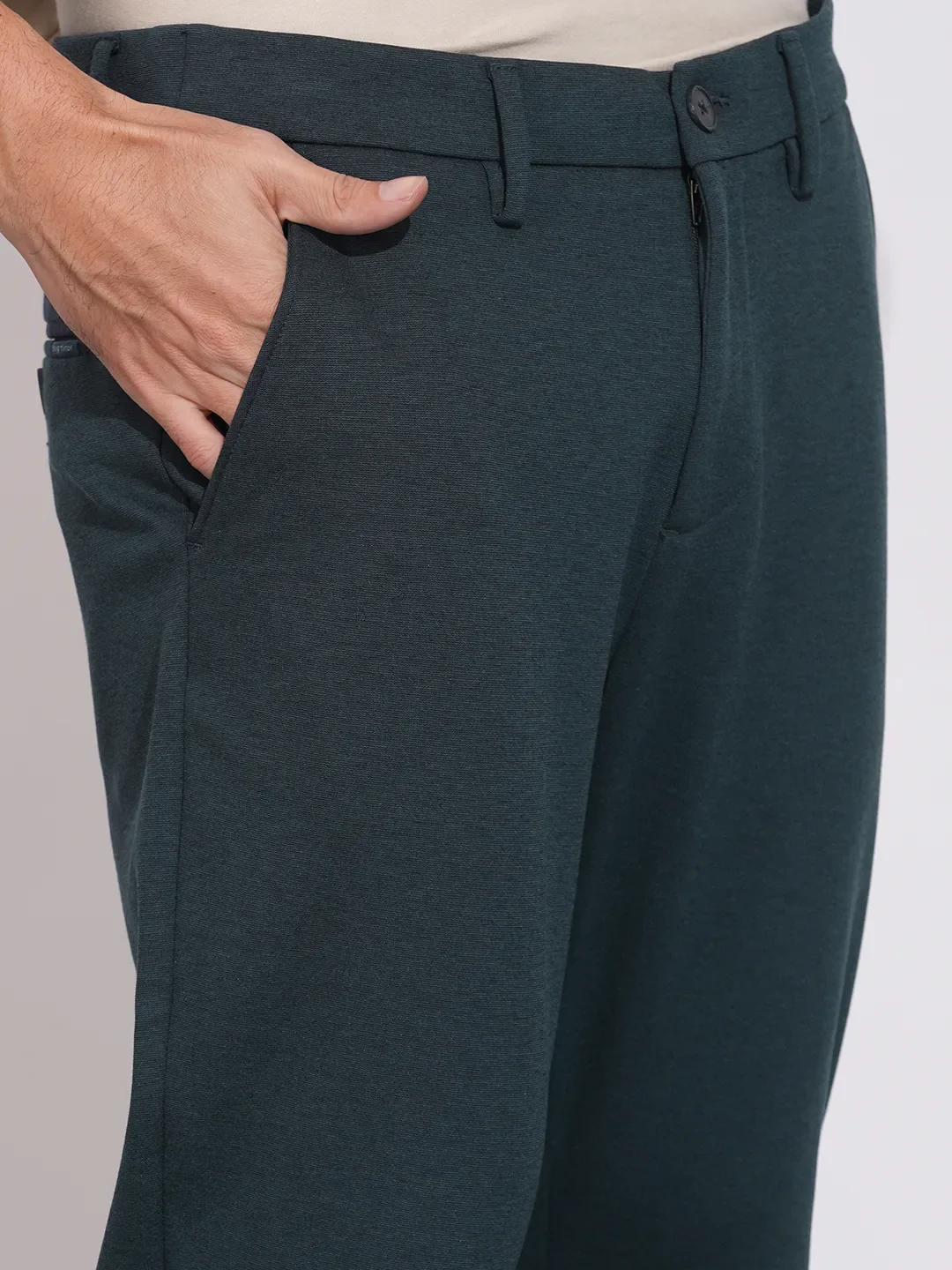 Petrol Cropped Fit Chinos For Men By Being Human Clothing - Image 5
