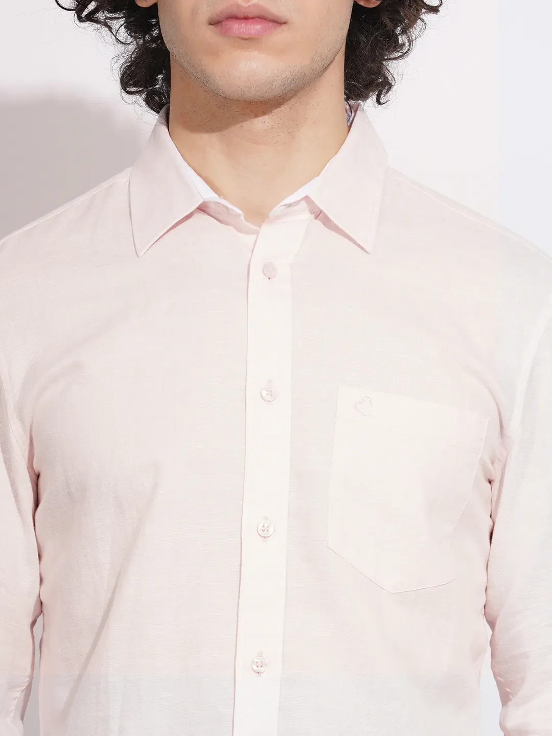 Pink Regular Fit Regular Collar Men's Shirt by Being Human Clothing - Image 5