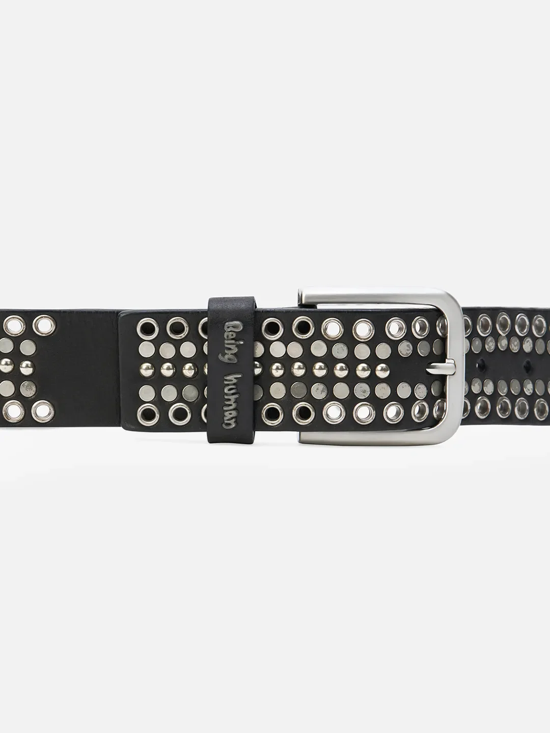 Black Leather Men's Belt By Being Human Clothing - Image 3