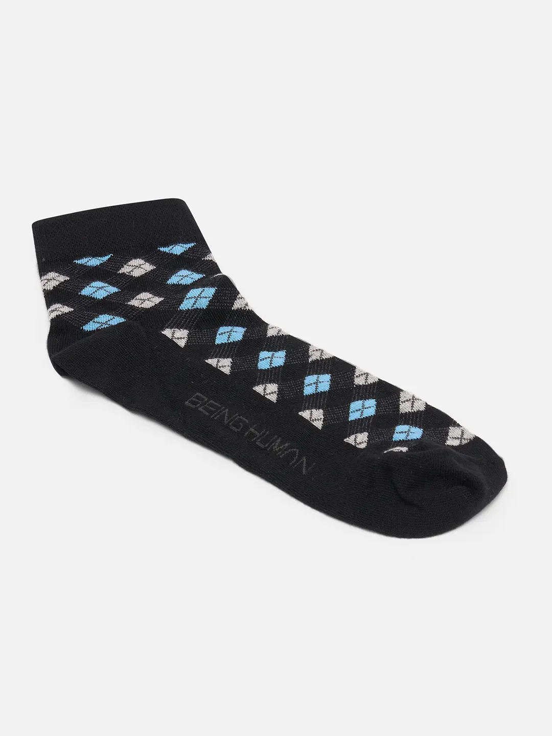 Black Cotton Blend Men's Socks by Being Human Clothing - Image 3