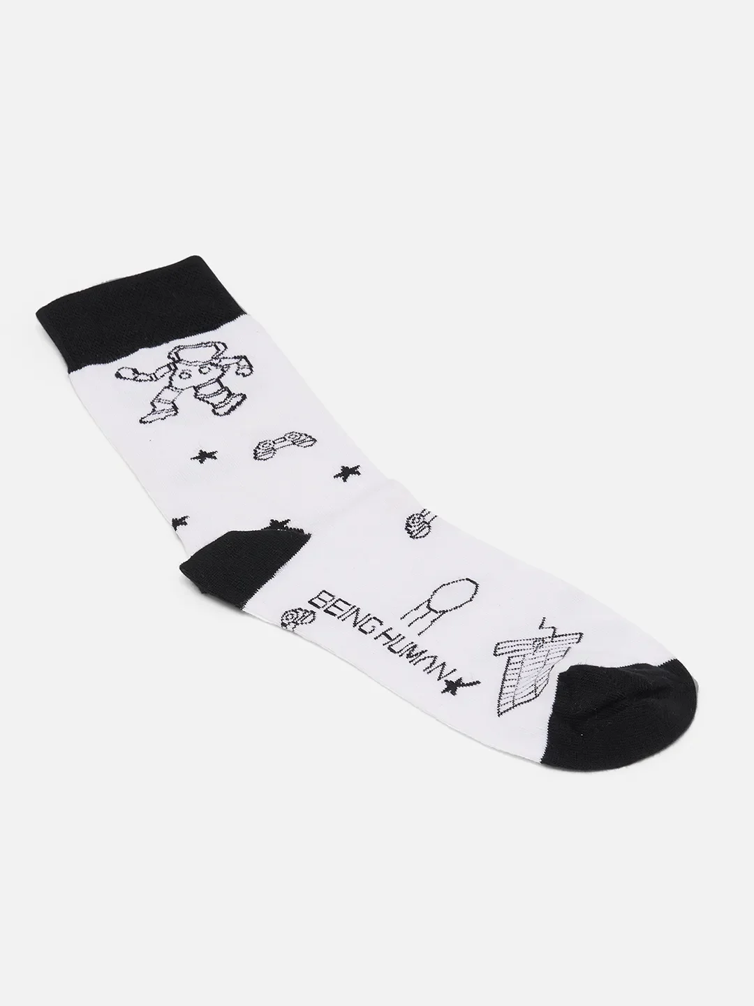 Black Cotton Blend Men's Socks by Being Human Clothing - Image 3