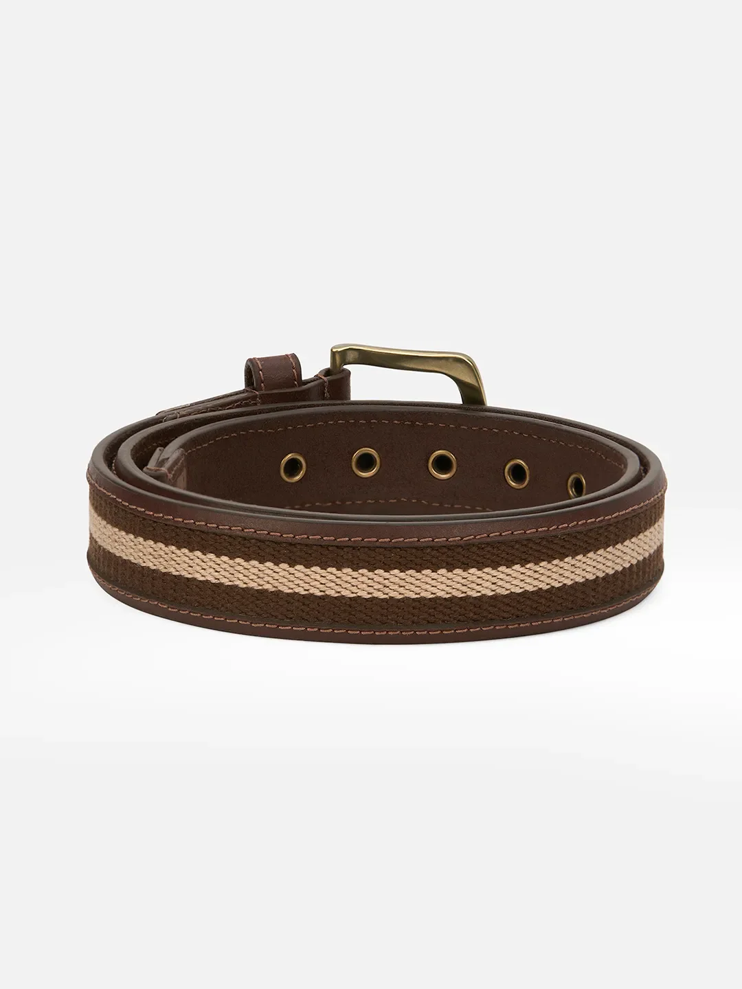 Brown Cotton Men's Belt By Being Human Clothing - Image 2