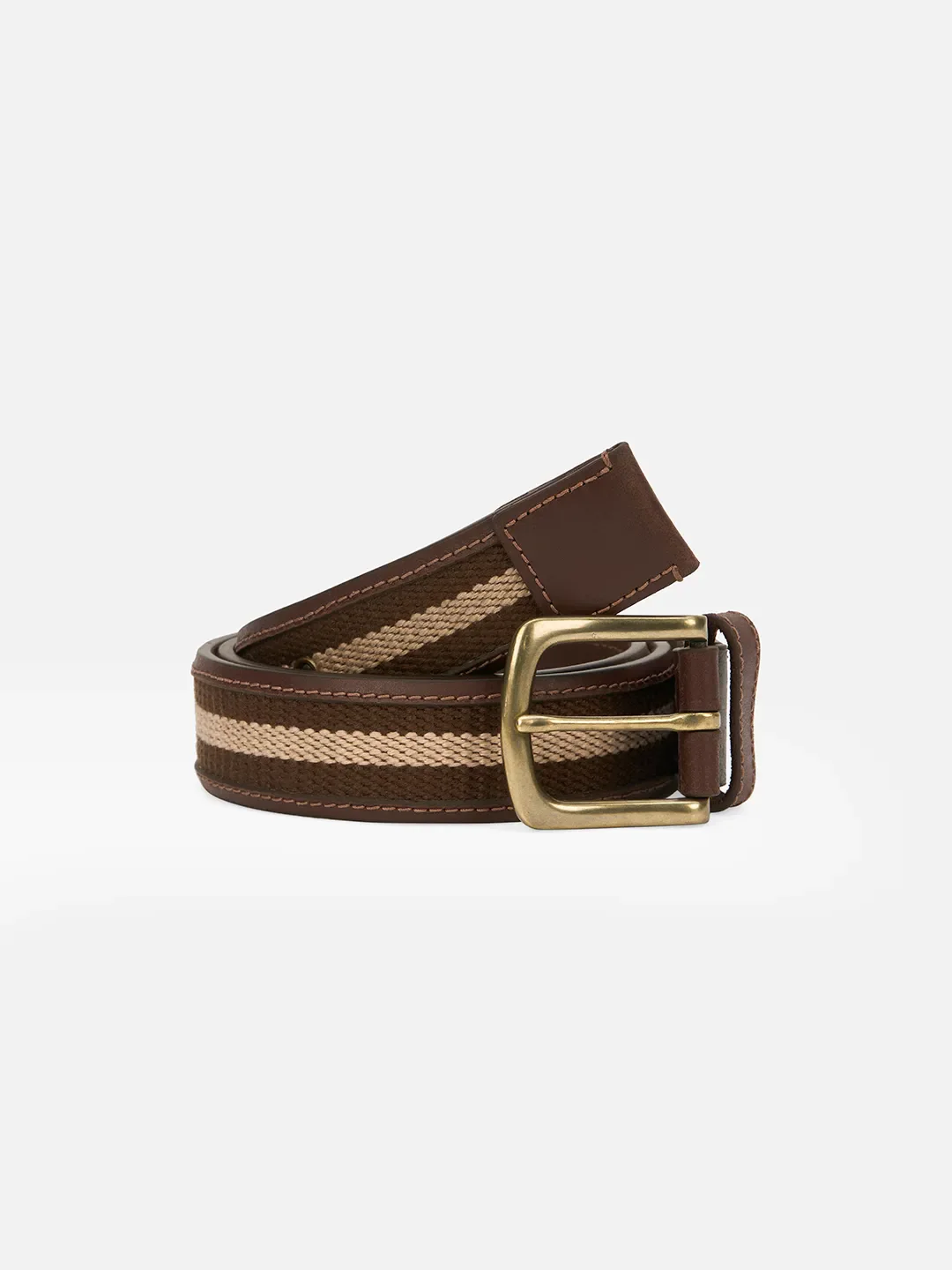 Brown Cotton Men's Belt By Being Human Clothing - Image 5