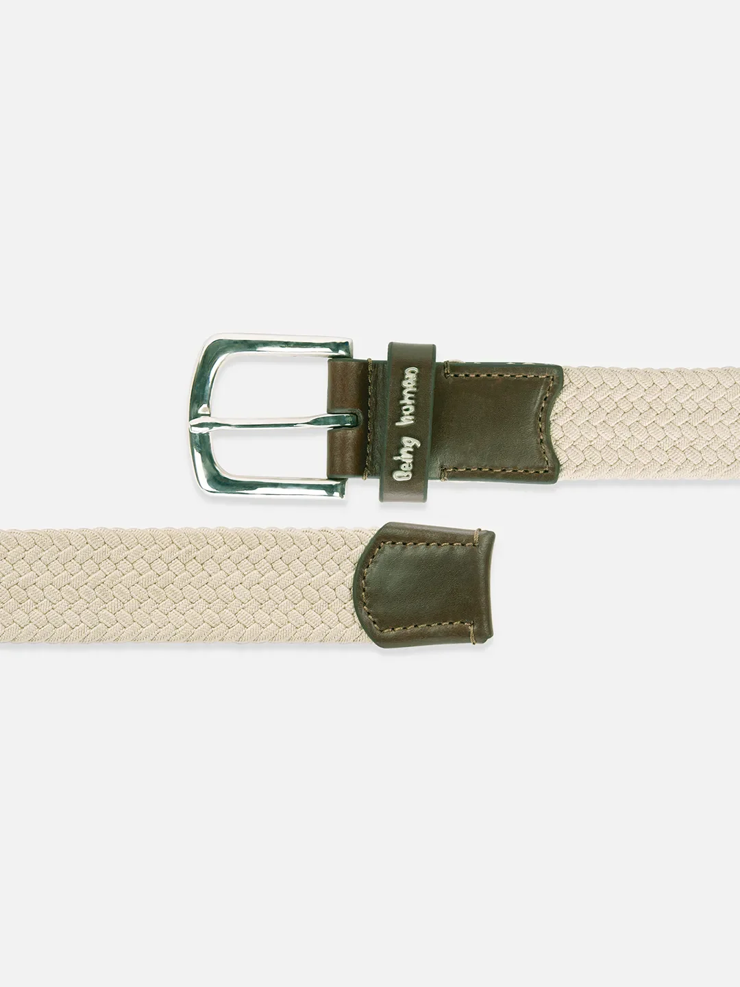 Ecru Polyester Blend Men's Belt By Being Human Clothing - Image 4
