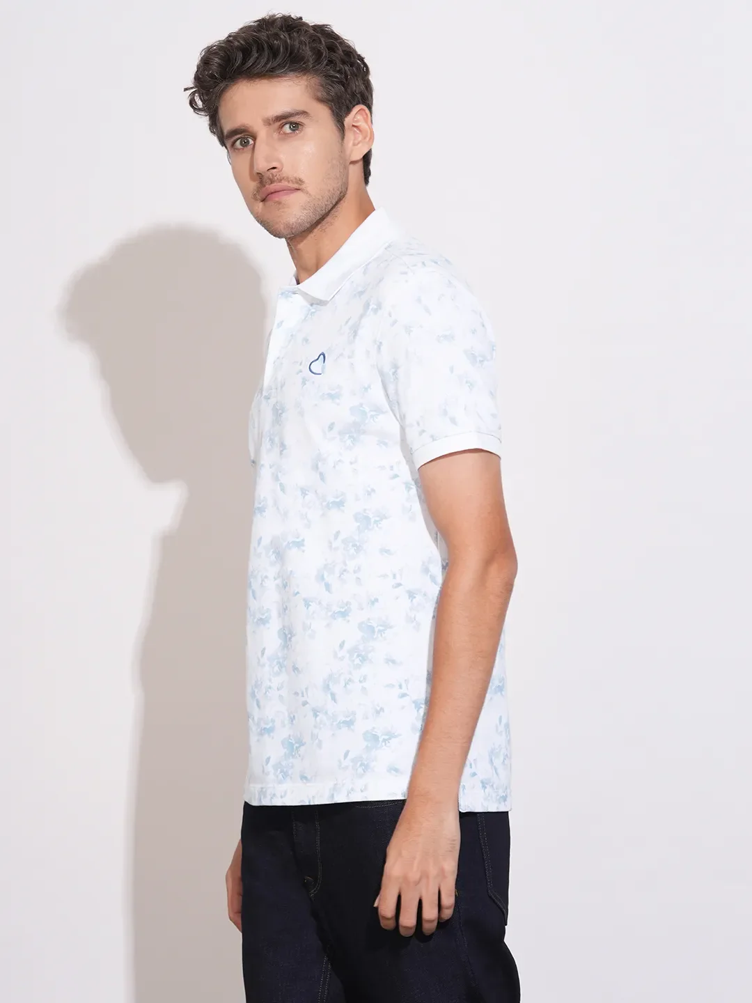 White Regular Fit Men's Polo T-Shirt by Being Human Clothing - Image 2