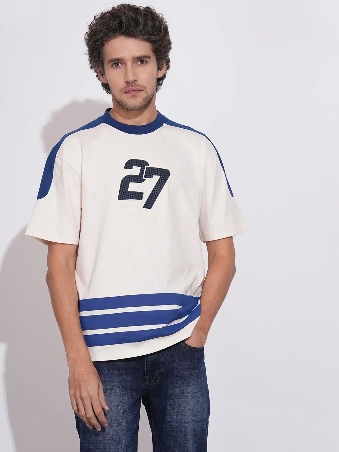 White Easy Fit Men's Short Sleeves T-Shirt by Being Human Clothing