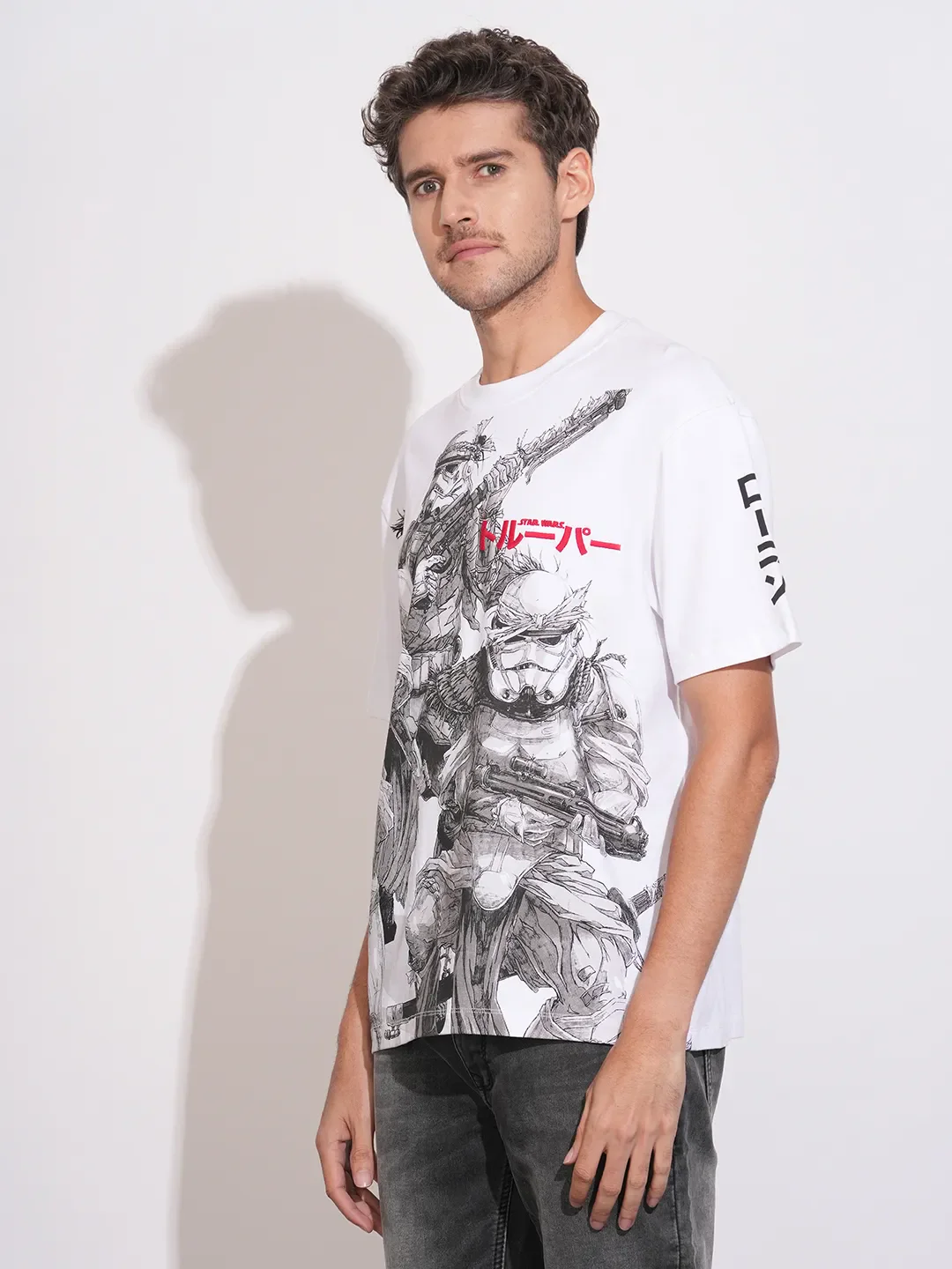 White Easy Fit Round Neck Men's T-Shirt by Being Human Clothing - Image 2