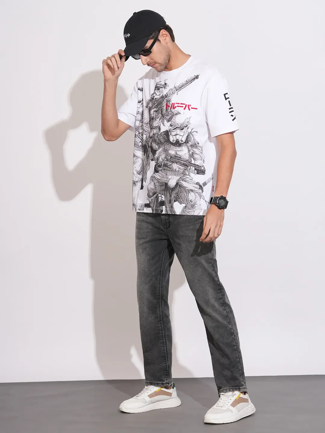 White Easy Fit Round Neck Men's T-Shirt by Being Human Clothing - Image 4