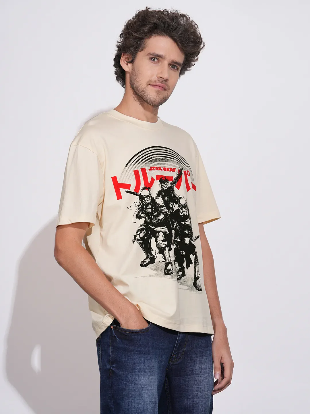 White Easy Fit Round Neck Men's T-Shirt by Being Human Clothing - Image 2