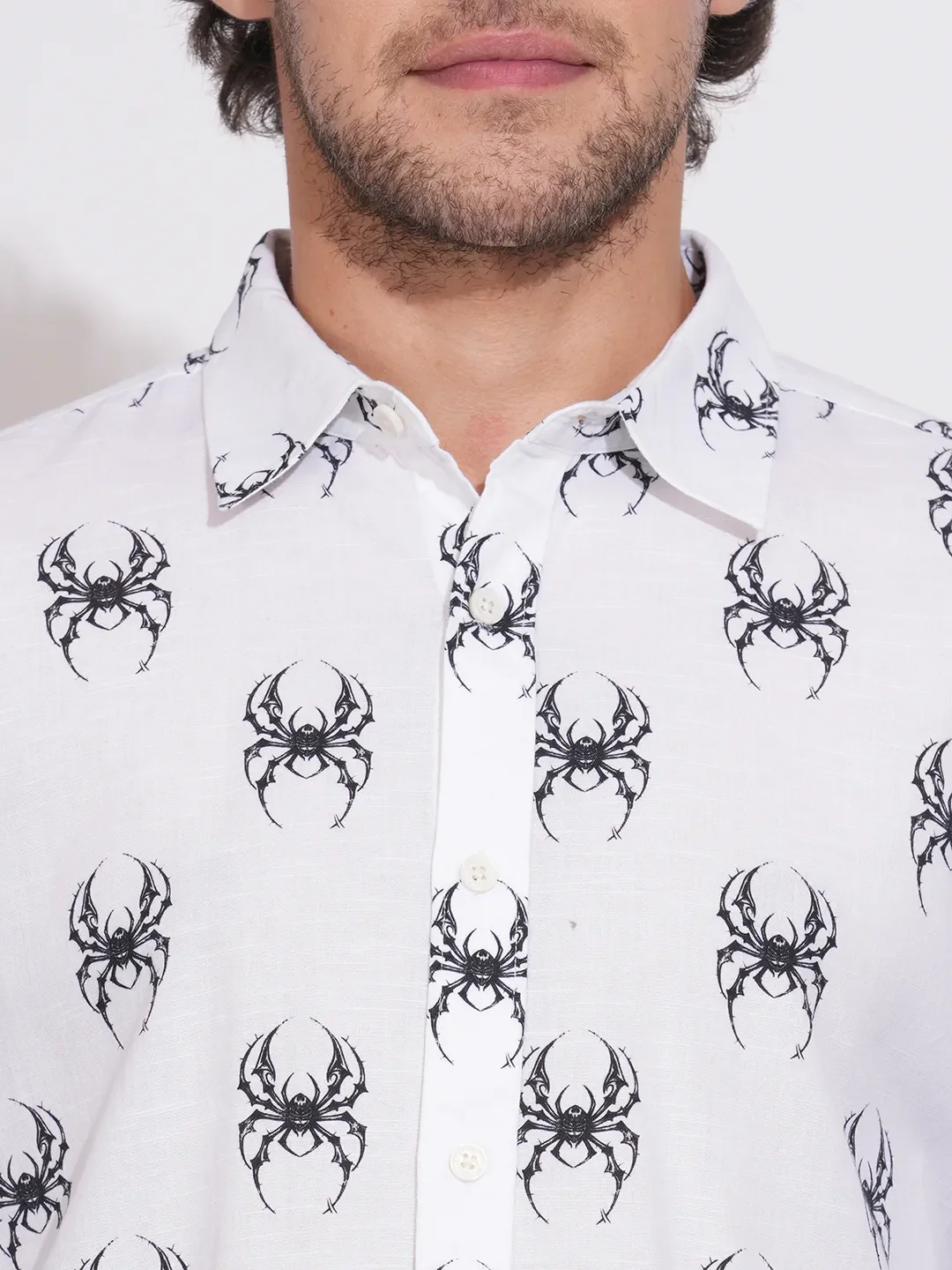White Regular Fit Regular Collar Men's Shirt by Being Human Clothing - Image 5