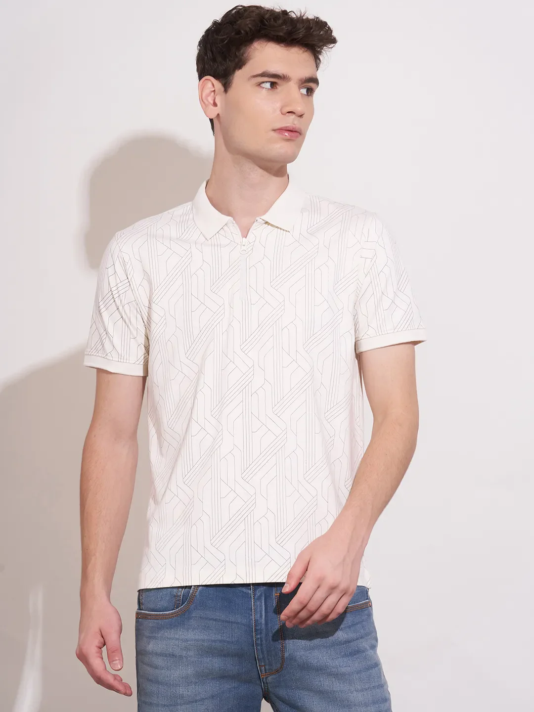 Blue Regular Fit Men's Polo T-Shirt by Being Human Clothing