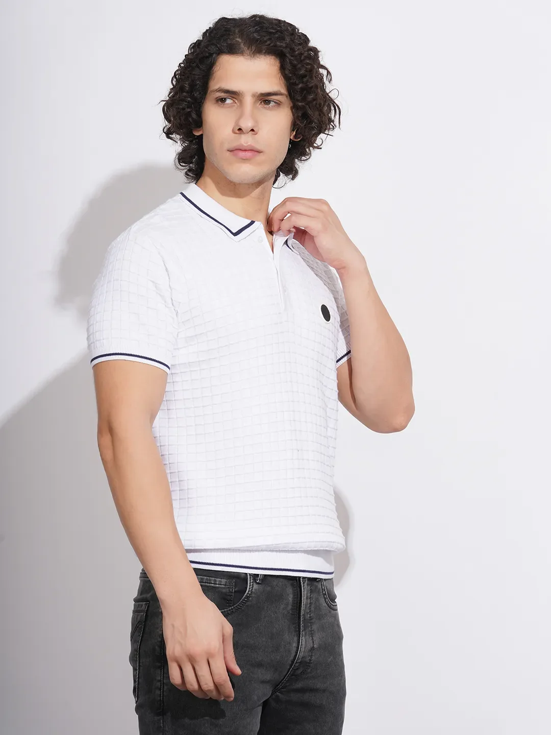 Blue Regular Fit Men's Polo T-Shirt by Being Human Clothing - Image 2