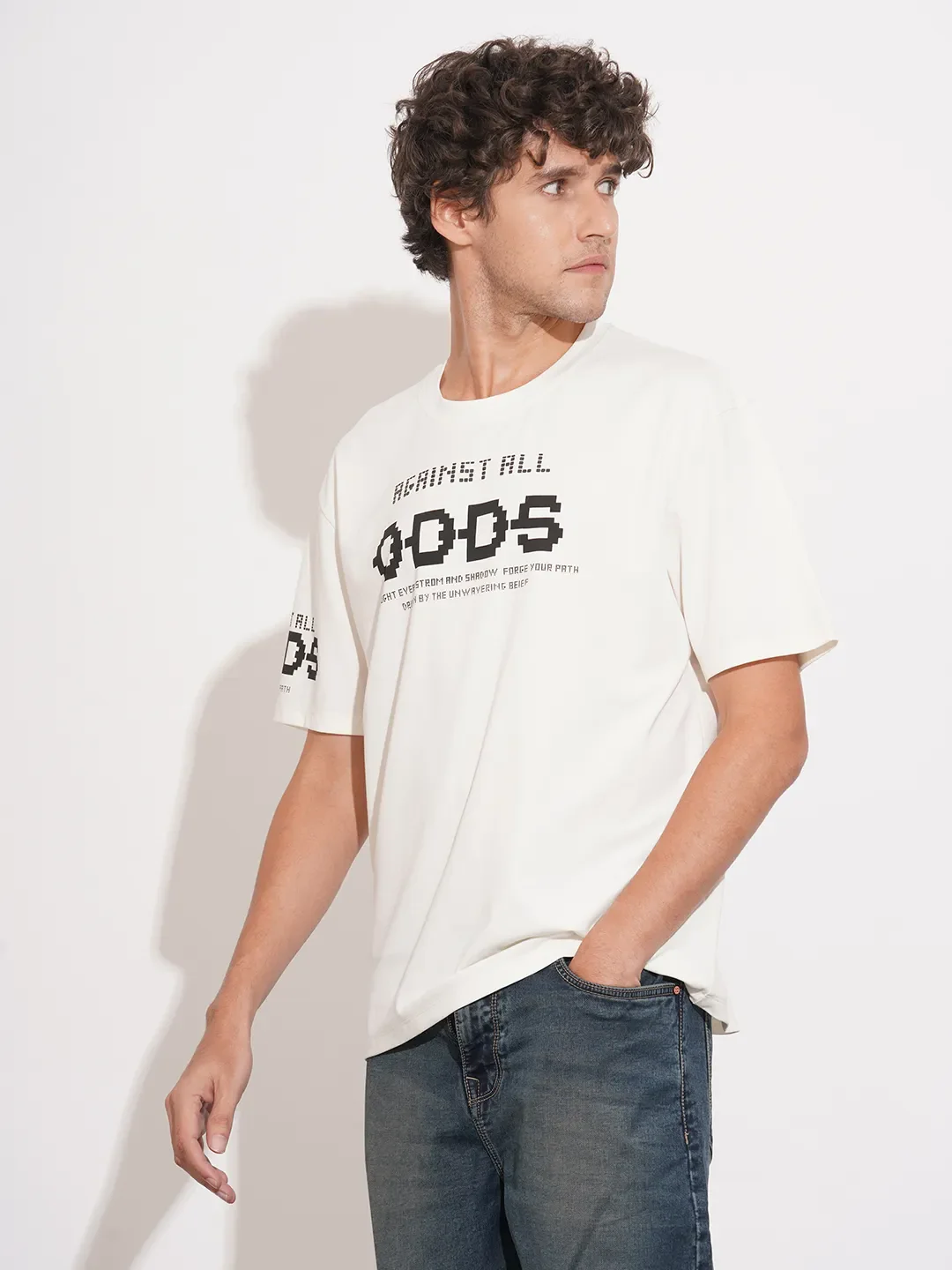 White Easy Fit Men's Short Sleeves T-Shirt by Being Human Clothing - Image 2