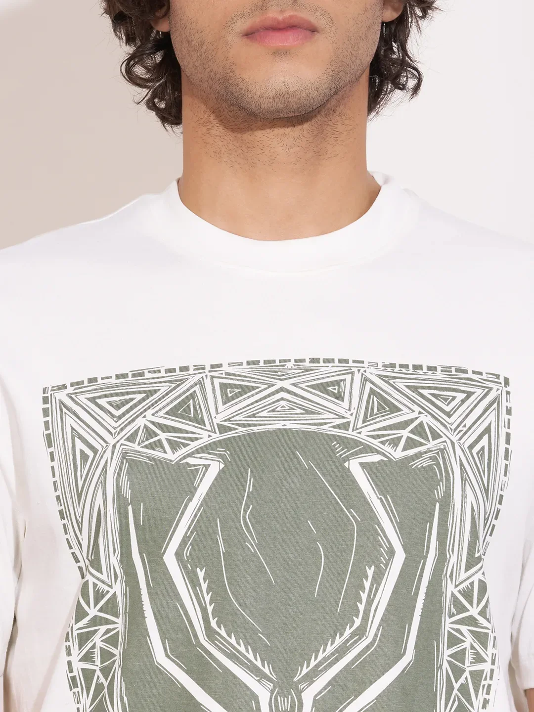 White Easy Fit Round Neck Men's T-Shirt by Being Human Clothing - Image 5