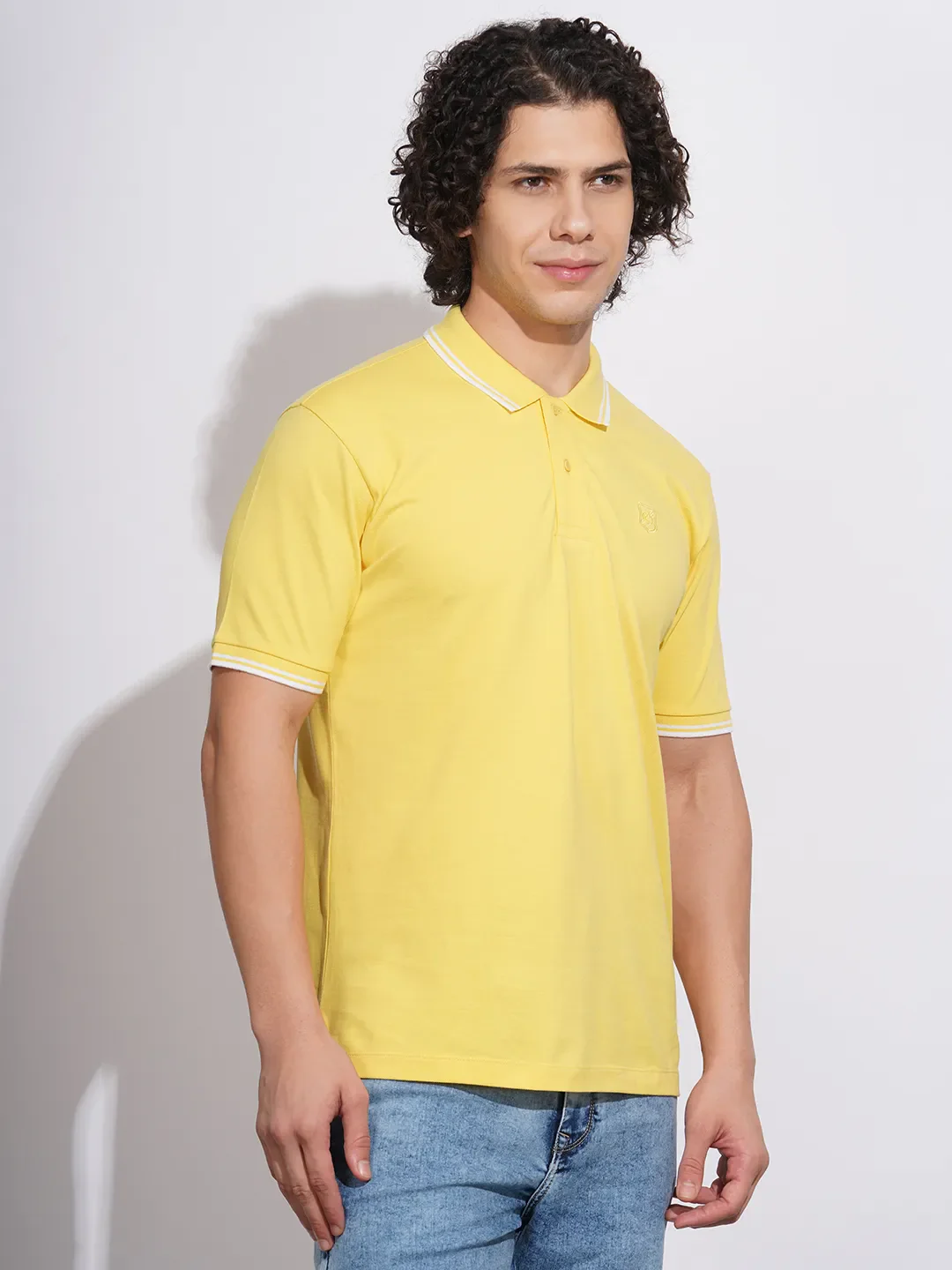 Yellow Regular Fit Men's Polo T-Shirt by Being Human Clothing - Image 2