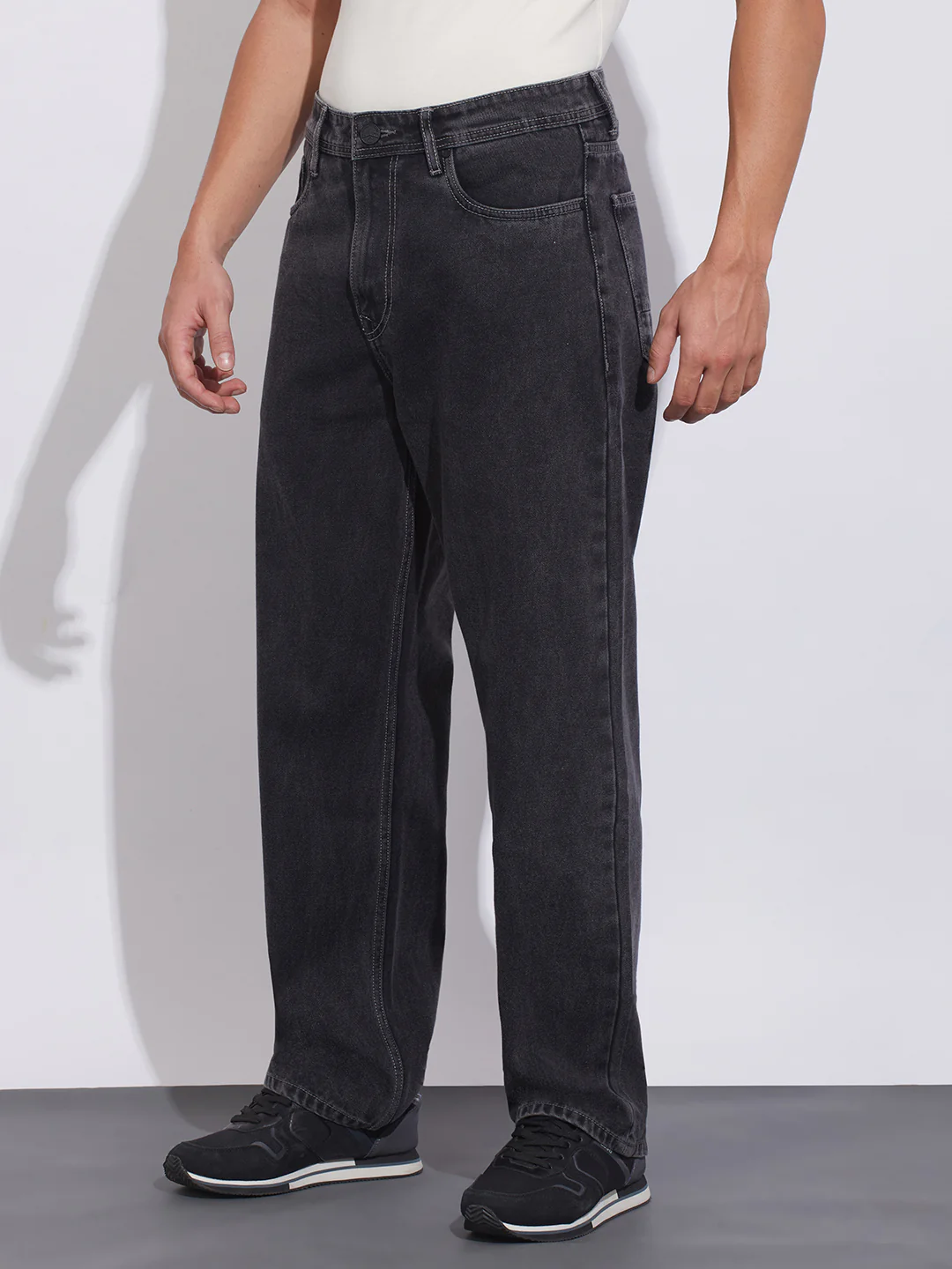 Black Anti Fit Denims for Men by Being Human Clothing - Image 2