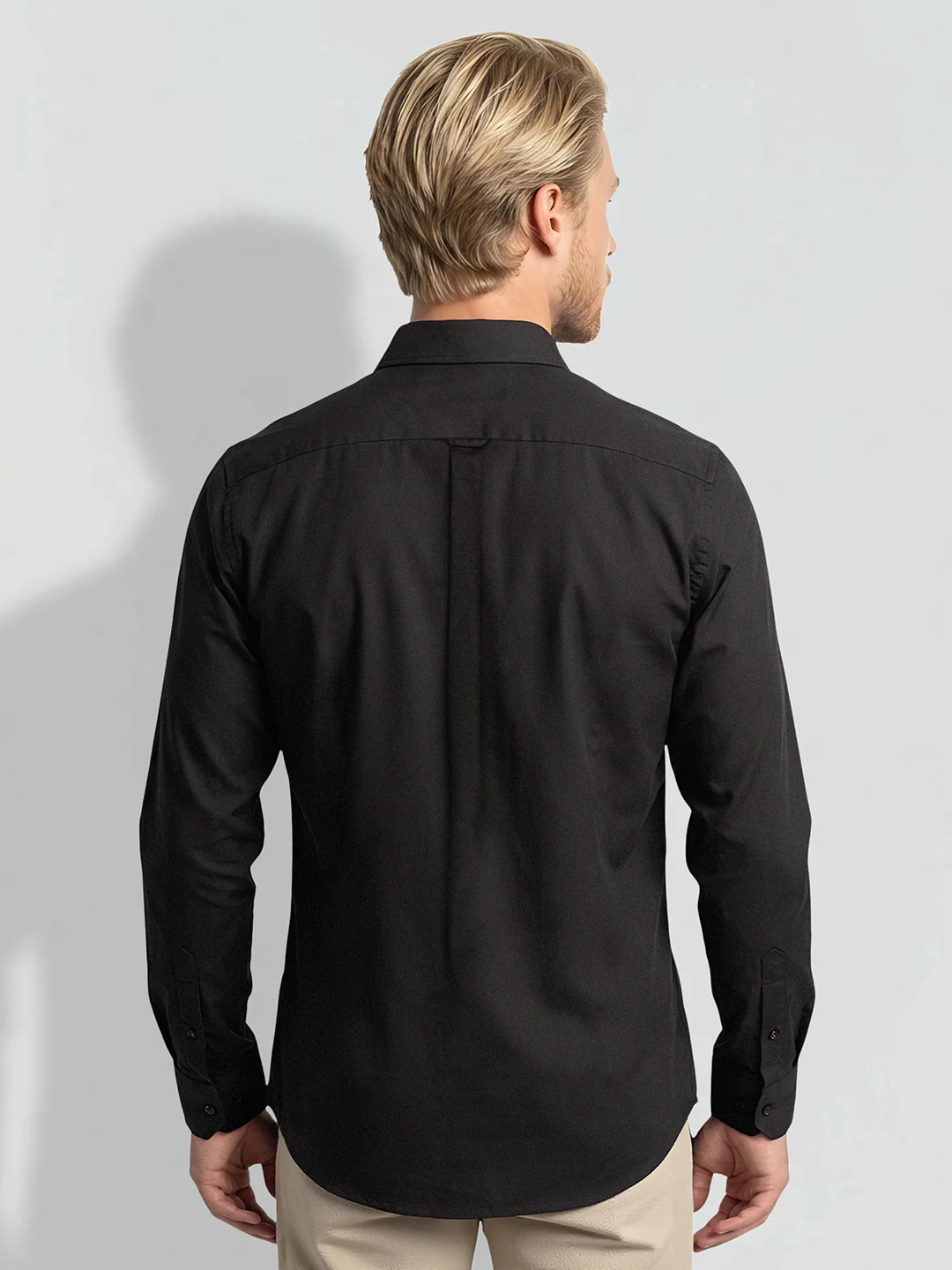 Black Moderno Fit Men's Long Sleeves Shirt by Being Human Clothing - Image 3