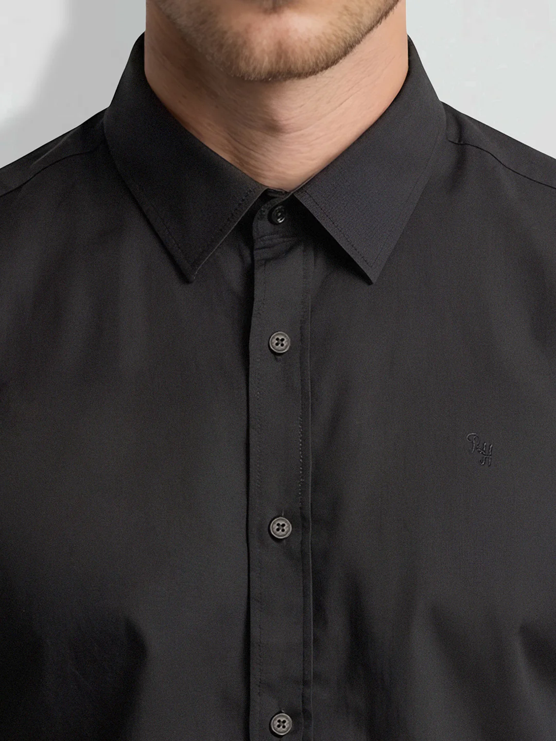 Black Moderno Fit Men's Long Sleeves Shirt by Being Human Clothing - Image 5