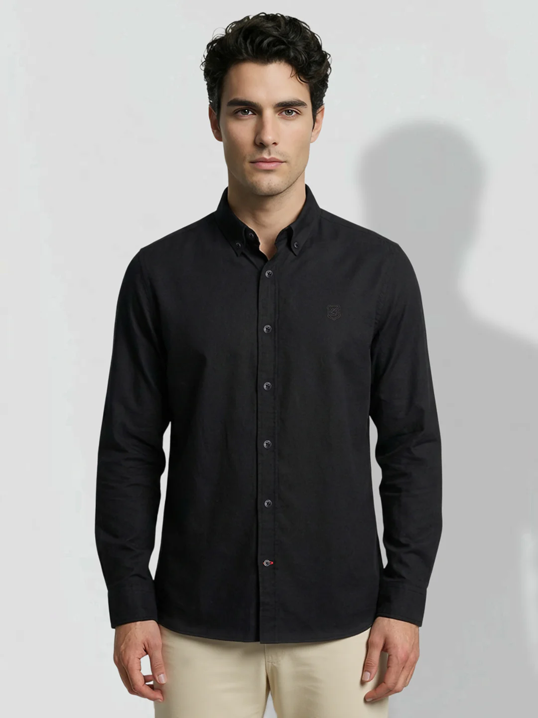 Black Moderno Fit Men's Long Sleeves Shirt by Being Human Clothing