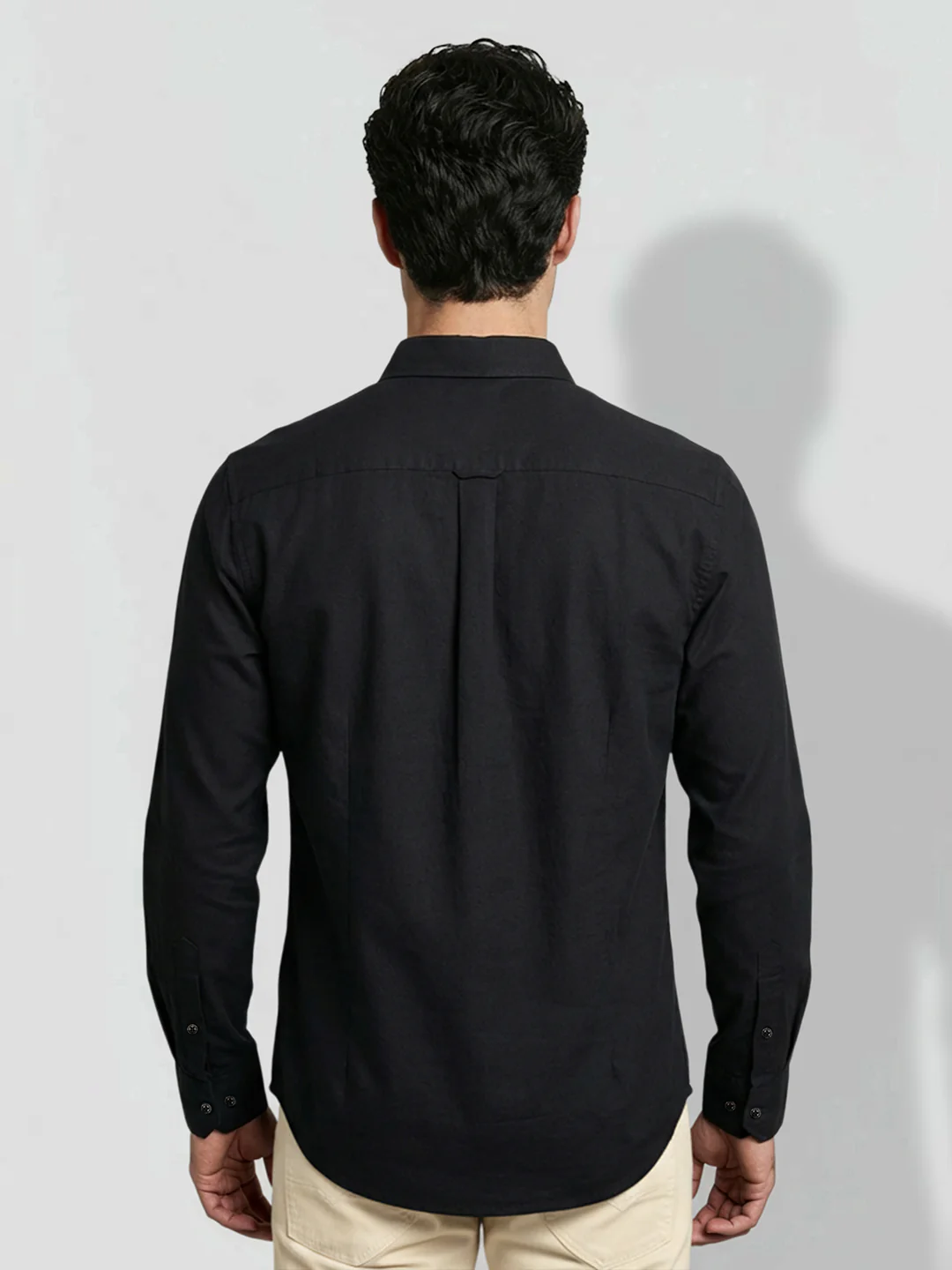 Black Moderno Fit Men's Long Sleeves Shirt by Being Human Clothing - Image 3
