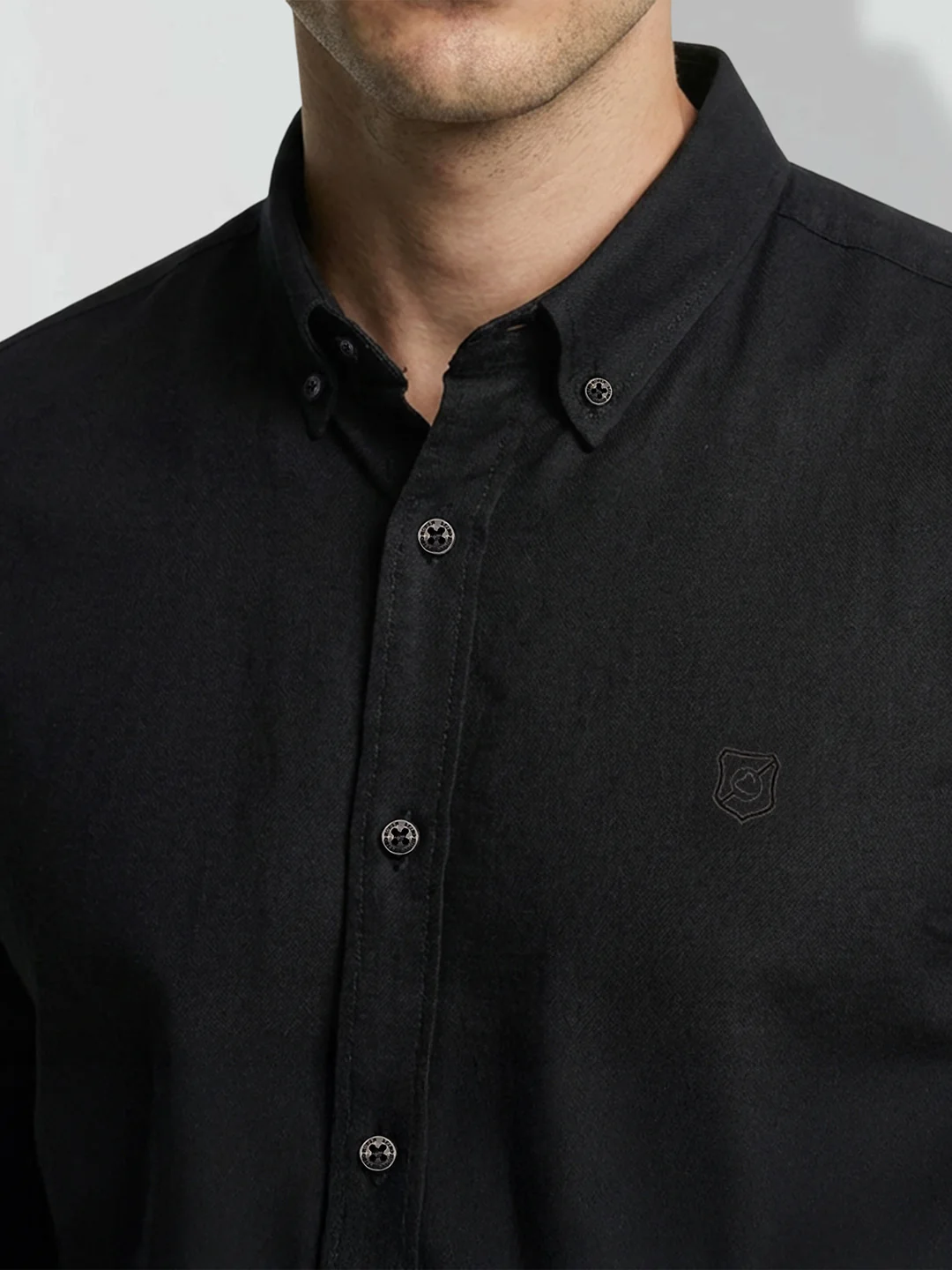 Black Moderno Fit Men's Long Sleeves Shirt by Being Human Clothing - Image 5