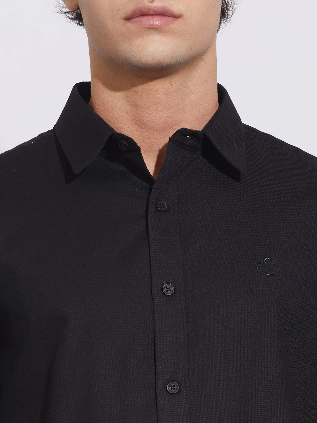 Black Moderno Fit Regular Collar Shirt for Men by Being Human Clothing - Image 5