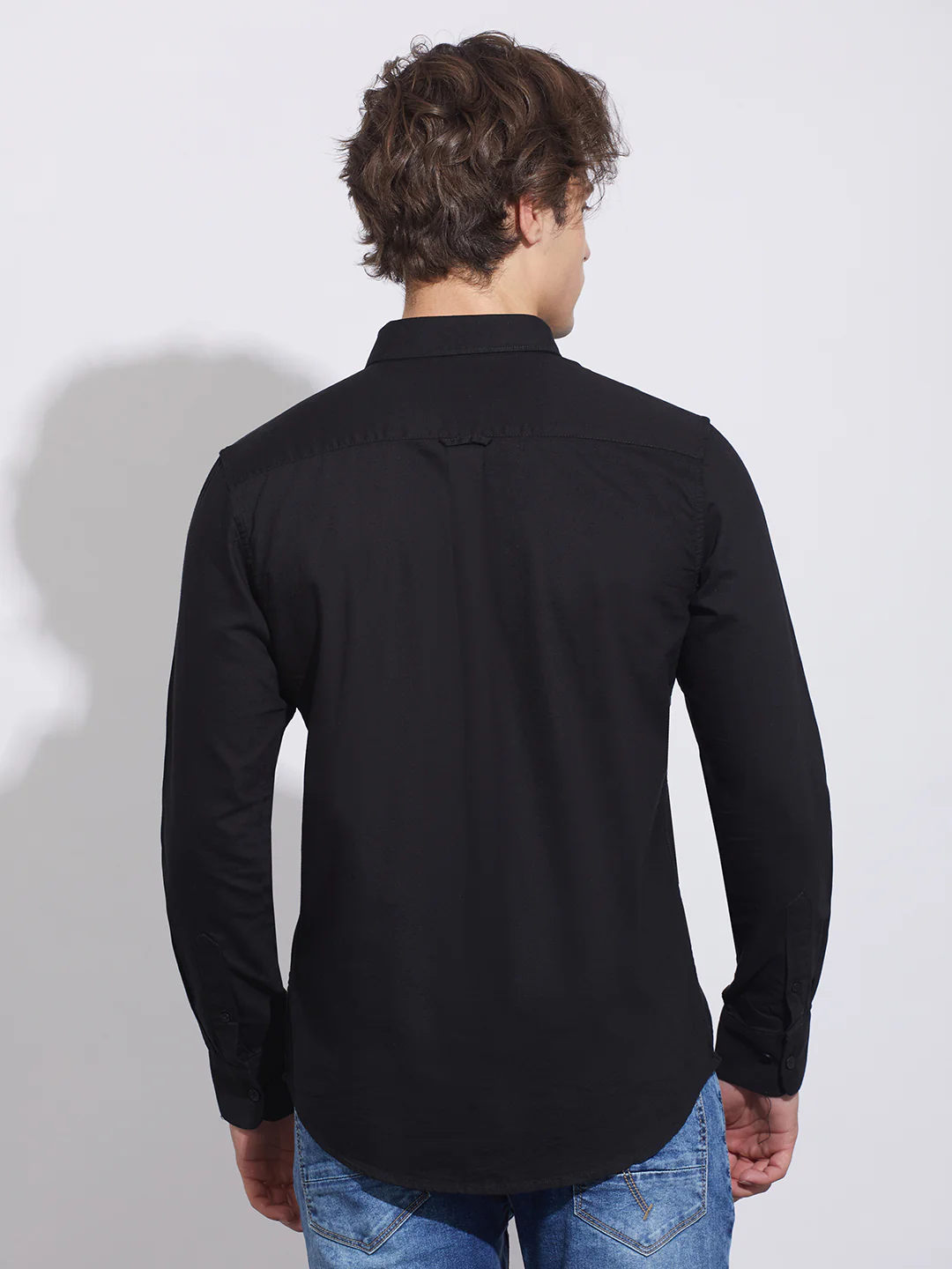 Black Moderno Fit Regular Collar Shirt for Men by Being Human Clothing - Image 3