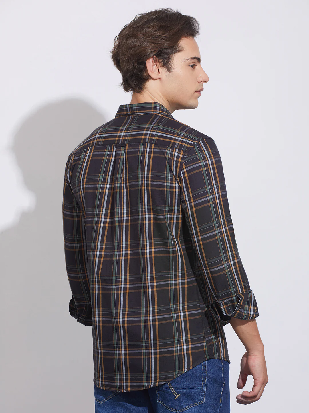 Black Moderno Fit Regular Collar Shirt for Men by Being Human Clothing - Image 3