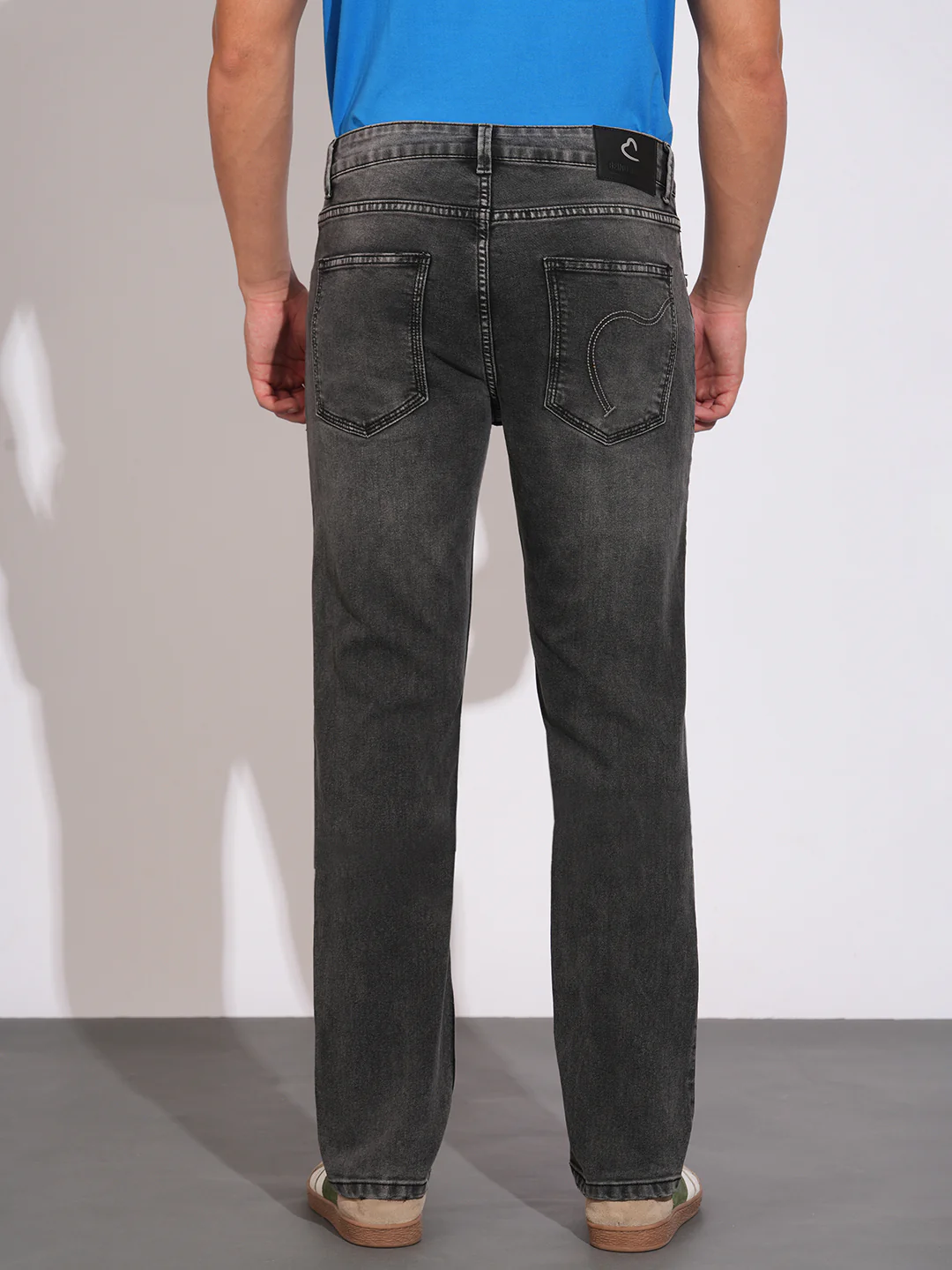 Black Slim Fit Denims for Men by Being Human Clothing - Image 3