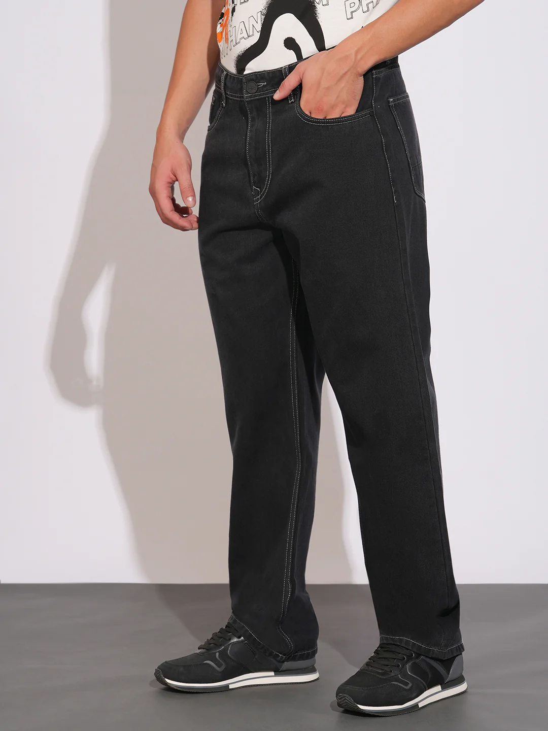 Black Tone Anti Fit Denims for Men by Being Human Clothing - Image 2