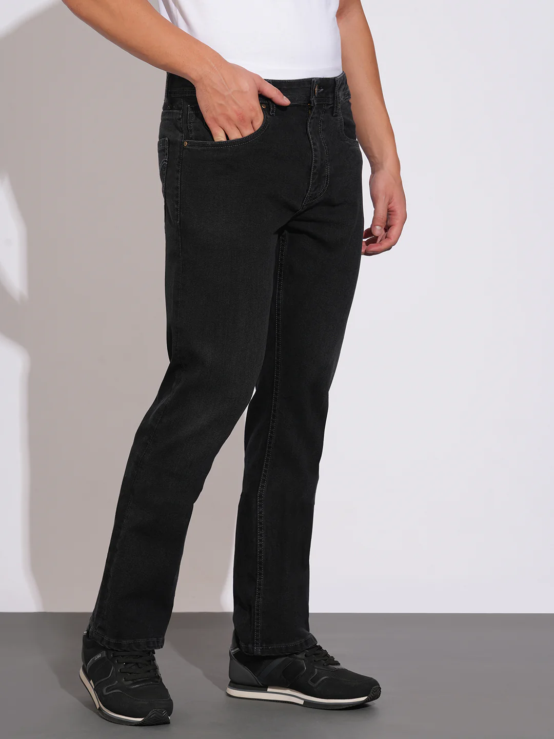 Black Tone Boot Cut Fit Denims for Men by Being Human Clothing - Image 2