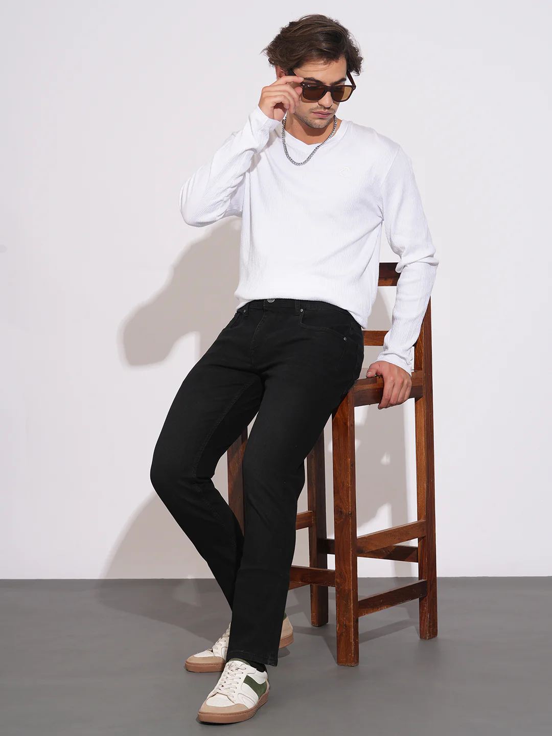 Black Tone Slim Fit Denims for Men by Being Human Clothing - Image 4
