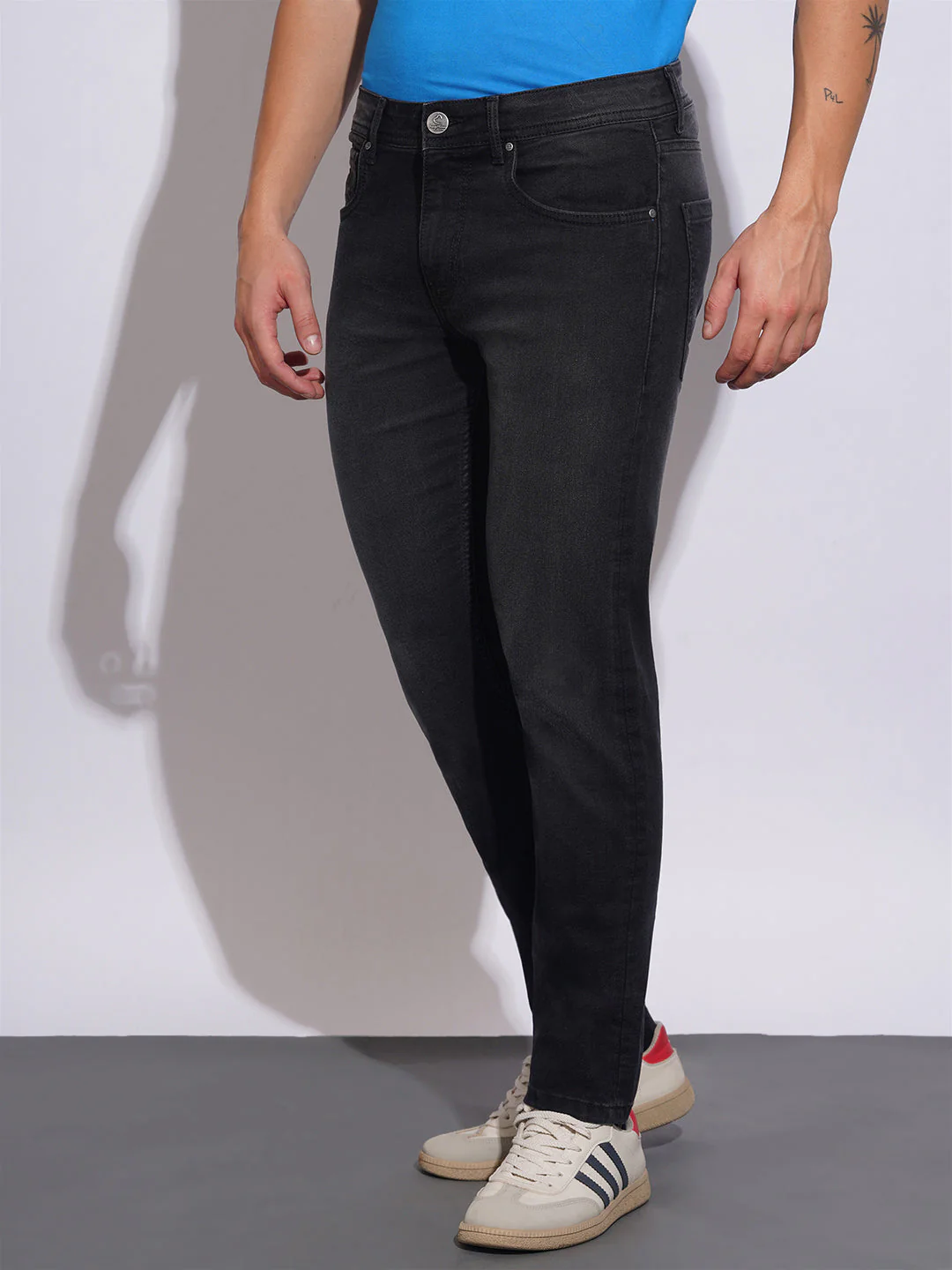 Black Tone Slim Fit Jeans for Men by Being Human Clothing - Image 2