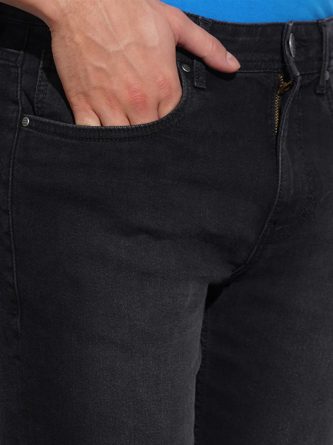 Black Tone Slim Fit Jeans for Men by Being Human Clothing - Image 5